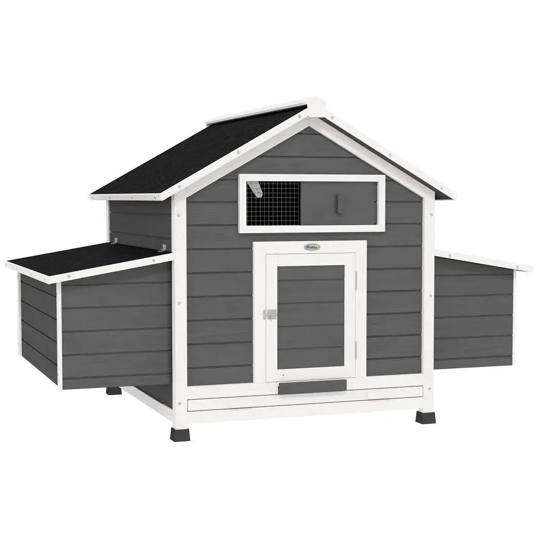 PawHut Chicken Coop, Wooden Outdoor Hen House with Nesting Box, Openable Waterproof Top, Pull-Out Tray, 150 x 100 x 97cm - from PawHut