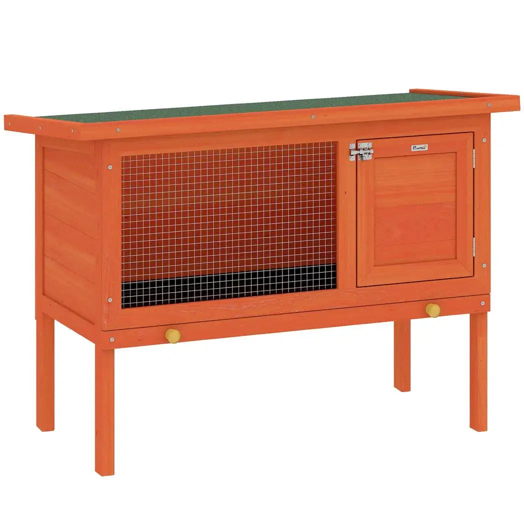PawHut Wooden Rabbit Hutch, Guinea Pig Hutch with Asphalt Roof, Outdoor Elevated Bunny House for Rabbits, Chinchillas - from PawHut