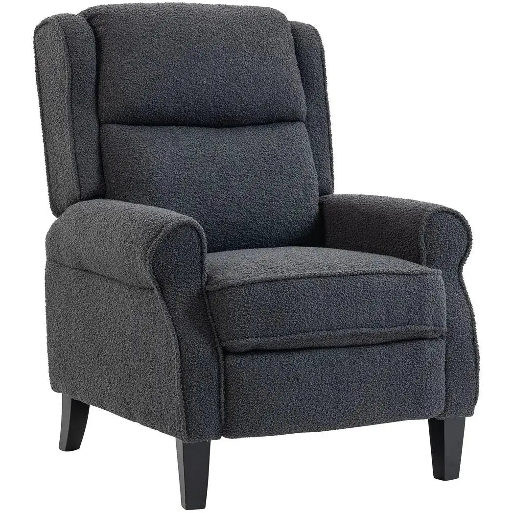 HOMCOM 132° Recliner Armchair, with Extended Footrest - Dark Grey - from HOMCOM