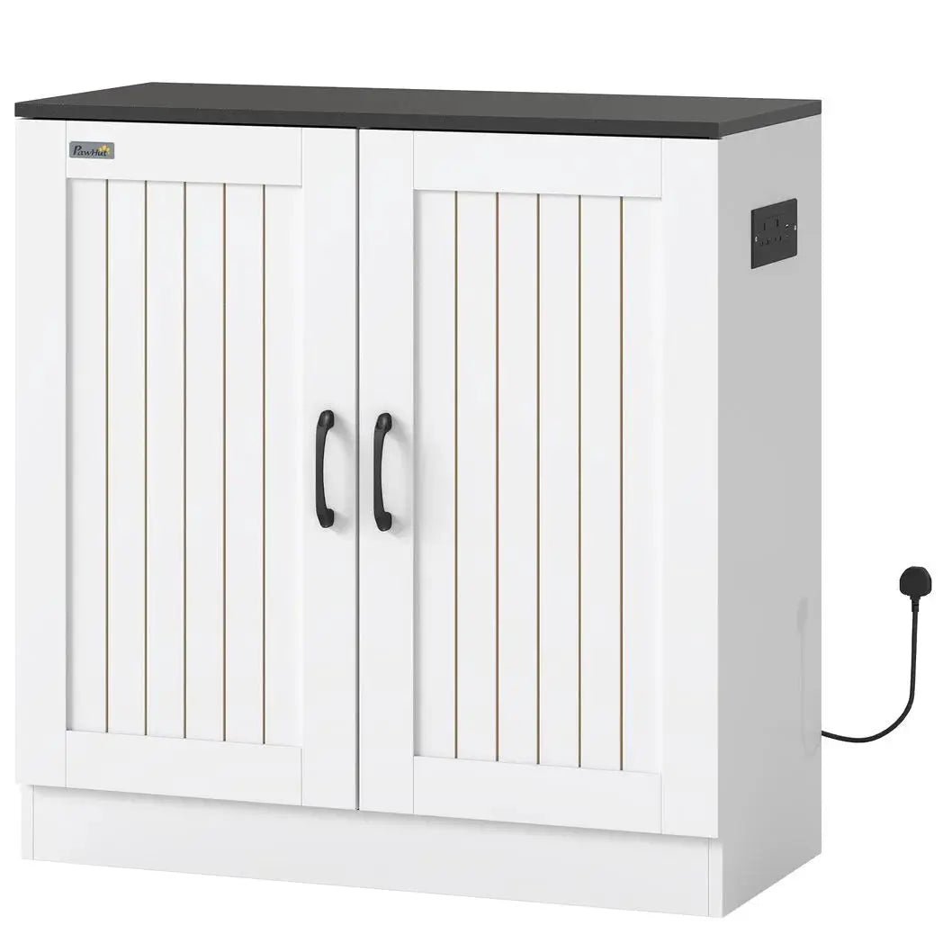 PawHut Fish Tank Stand, 20-29 Gallon Aquarium Stand with Cabinet Storage, Power Outlets and Anti-Tip Kit, White - from PawHut