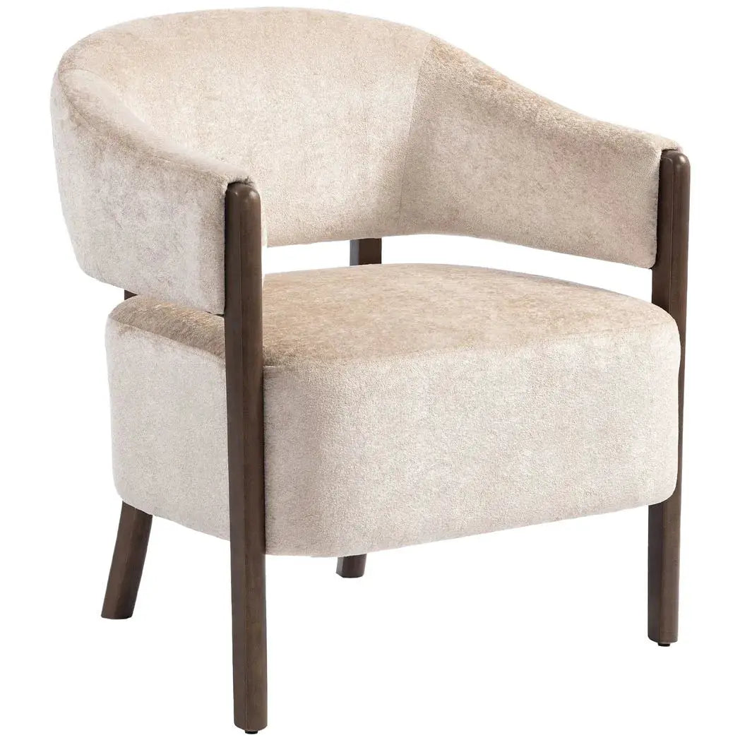 HOMCOM Accent Chair, Chenille Upholstered Tub Chair with Wide Seat, Solid Wood Frame and Legs, Comfy Armchair, Beige - from HOMCOM