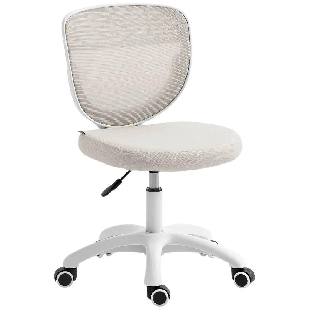 HOMCOM Office Chair, Armless Computer Desk Chair with Breathable Mesh, Adjustable Height, Swivel Wheels, Grey - from HOMCOM