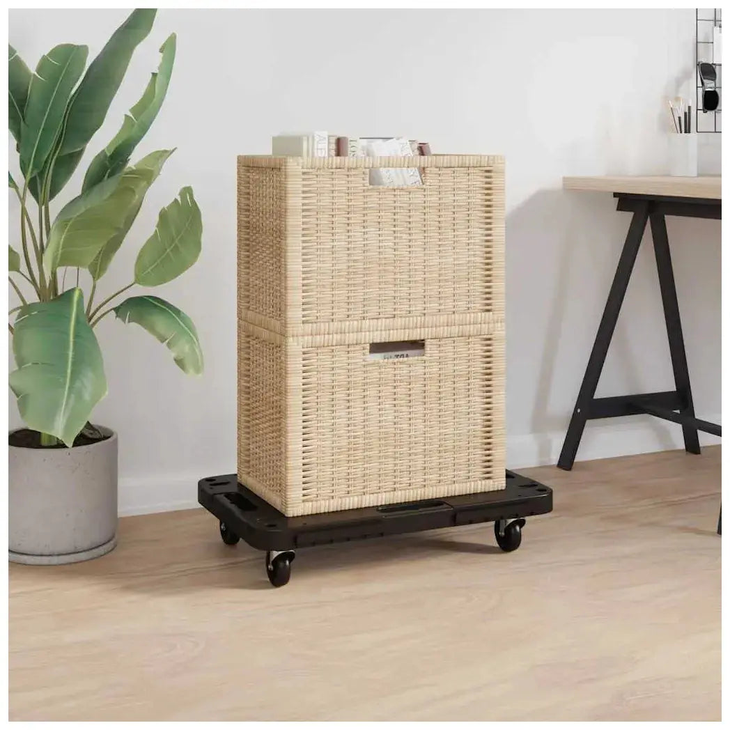 vidaXL Transport Trolleys 2 pcs Black 58x38x12 cm Polypropylene - from vidaXL