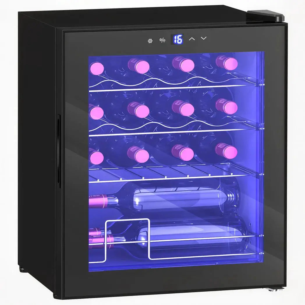 HOMCOM 42L 16-Bottle Wine Cooler Fridge - Black - from HOMCOM
