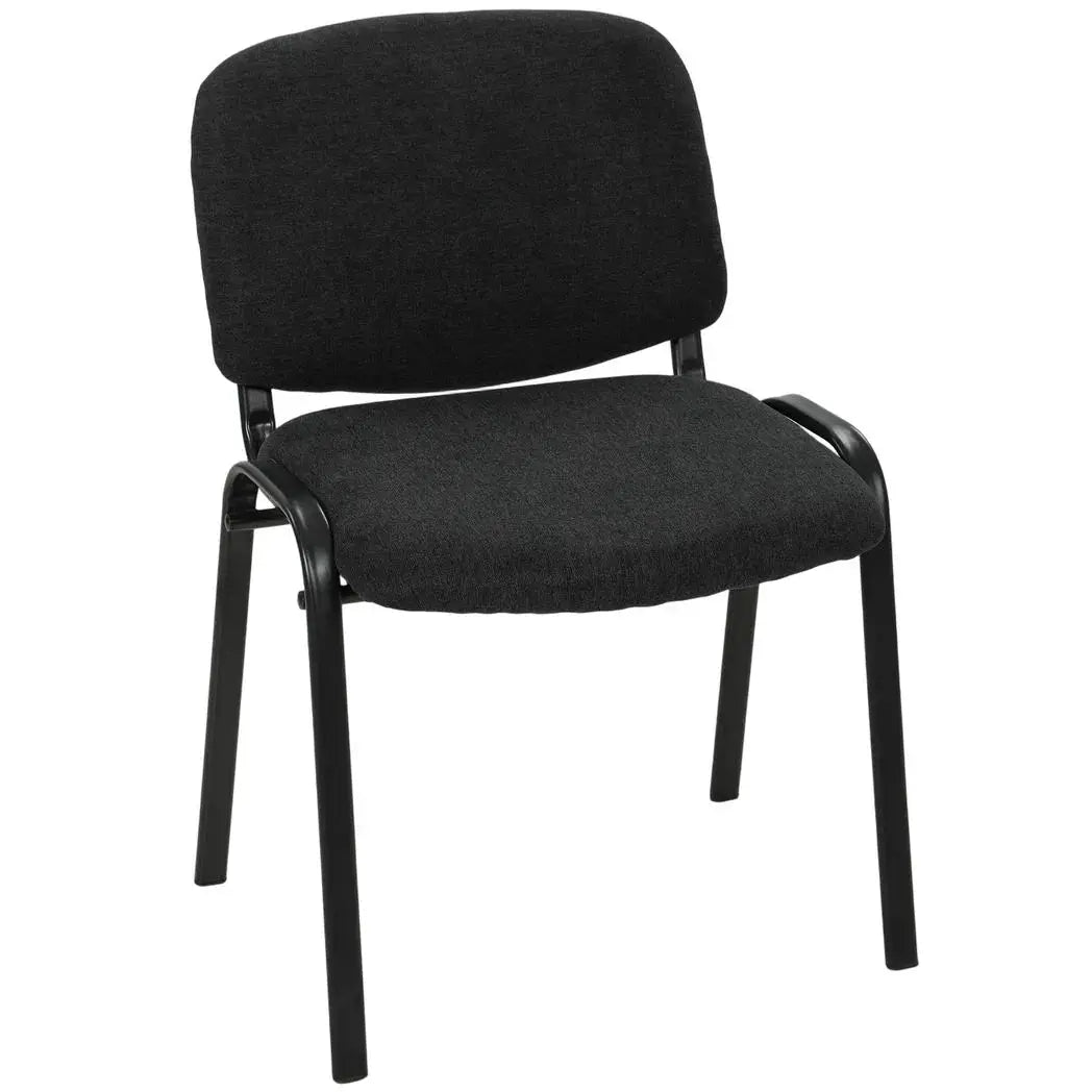 HOMCOM Meeting Chair, Stackable Ergonomic Office Chair with Padded Seat, Curved Backrest for Conference Room, Black - from HOMCOM