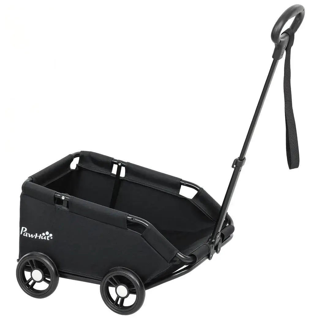 PawHut Pet Wagon Cart, Dog Stroller for Small Dogs and Cats with 4 Wheels, Safety Straps, Storage Bag, Mat - from PawHut
