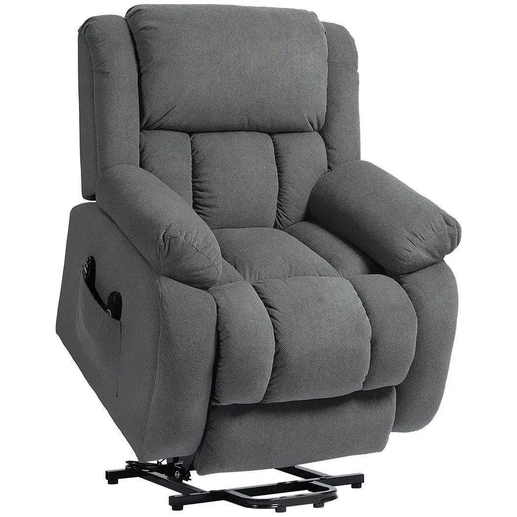 HOMCOM Recliner Armchair Lift Chair, Electric Recliner Chair with Vibration Massage and Heat, Wide Seat, USB Port, Grey - from HOMCOM