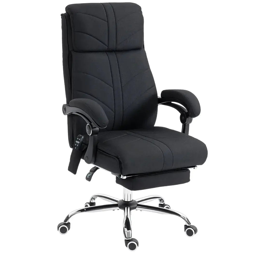 Vinsetto High Back Vibration Massage Office Chair with Footrest, Heated, Black - from Vinsetto
