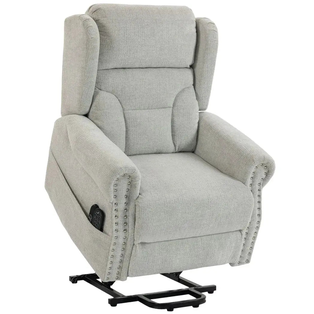 Riser Recliner Chair with Massage and Heat, Chenille Electric Power Lift Recliner Chair, Light Grey - from HOMCOM