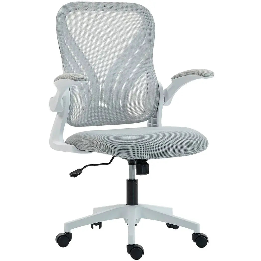 HOMCOM Mesh Office Chair with Foldable Backrest - Light Grey - from HOMCOM