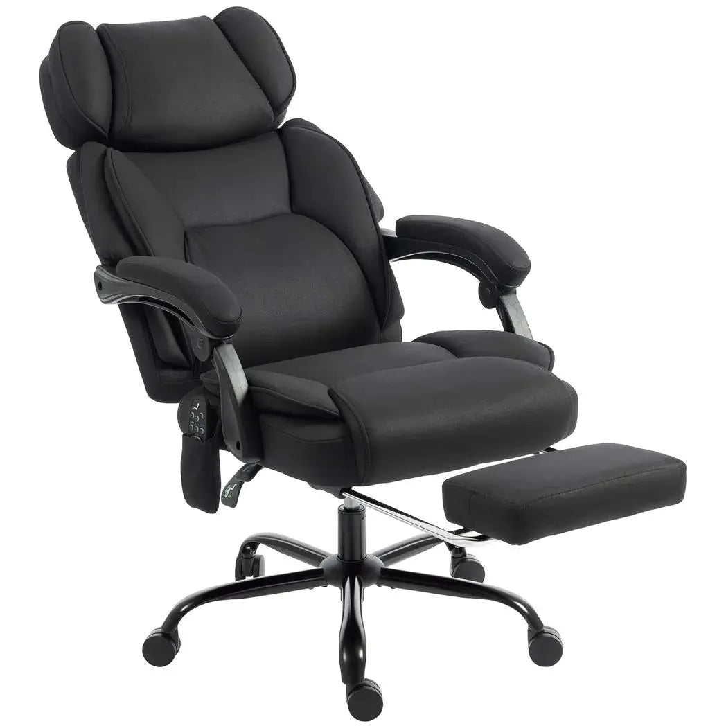 HOMCOM High Back Vibration Massage Office Chair Heated Reclining Computer Chair w/ Adjustable Height, Swivel Wheels, Black - from HOMCOM