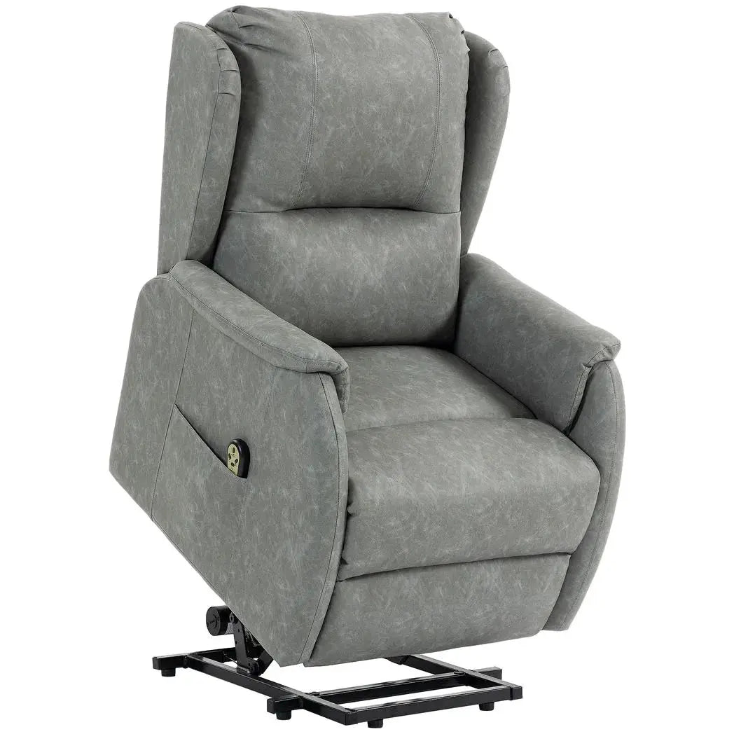 HOMCOM Power Lift Recliner Chair, Dual Motor Electric Lift Chair for Elderly with Remote Control, Grey - from HOMCOM