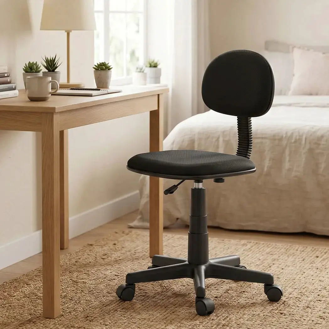 HOMCOM Small Armless Office Chair - Black - from HOMCOM