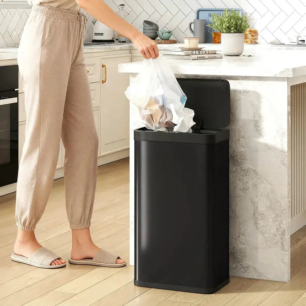 HOMCOM 45L Kitchen Sensor Bin - Black - from HOMCOM