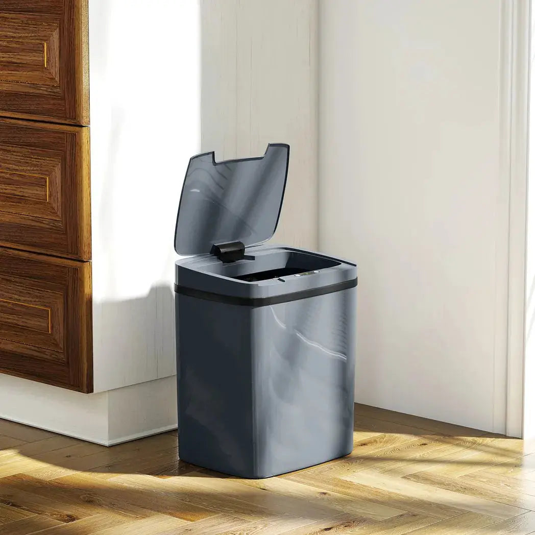 HOMCOM 15L Sensor Bin, Automatic Touchless Kitchen Bin, Easy Clean, Battery Operated for Home Office, Bedroom, Bathroom, Grey - from HOMCOM