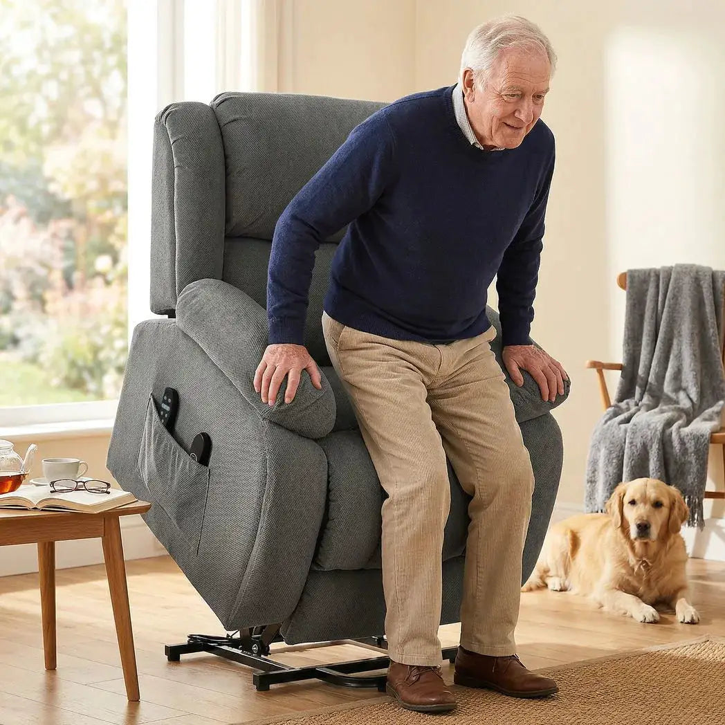 HOMCOM Recliner Armchair Lift Chair, Electric Recliner Chair with Vibration Massage and Heat, Wide Seat, USB Port, Grey - from HOMCOM