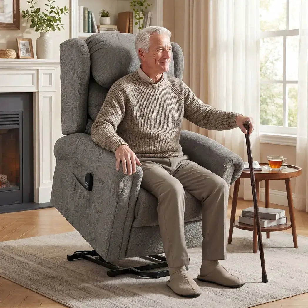 HOMCOM Velvet-Feel Electric Riser Recliner Chair, Power Lift Recliner Chair for Elderly with Remote Control, Dark Grey - from HOMCOM