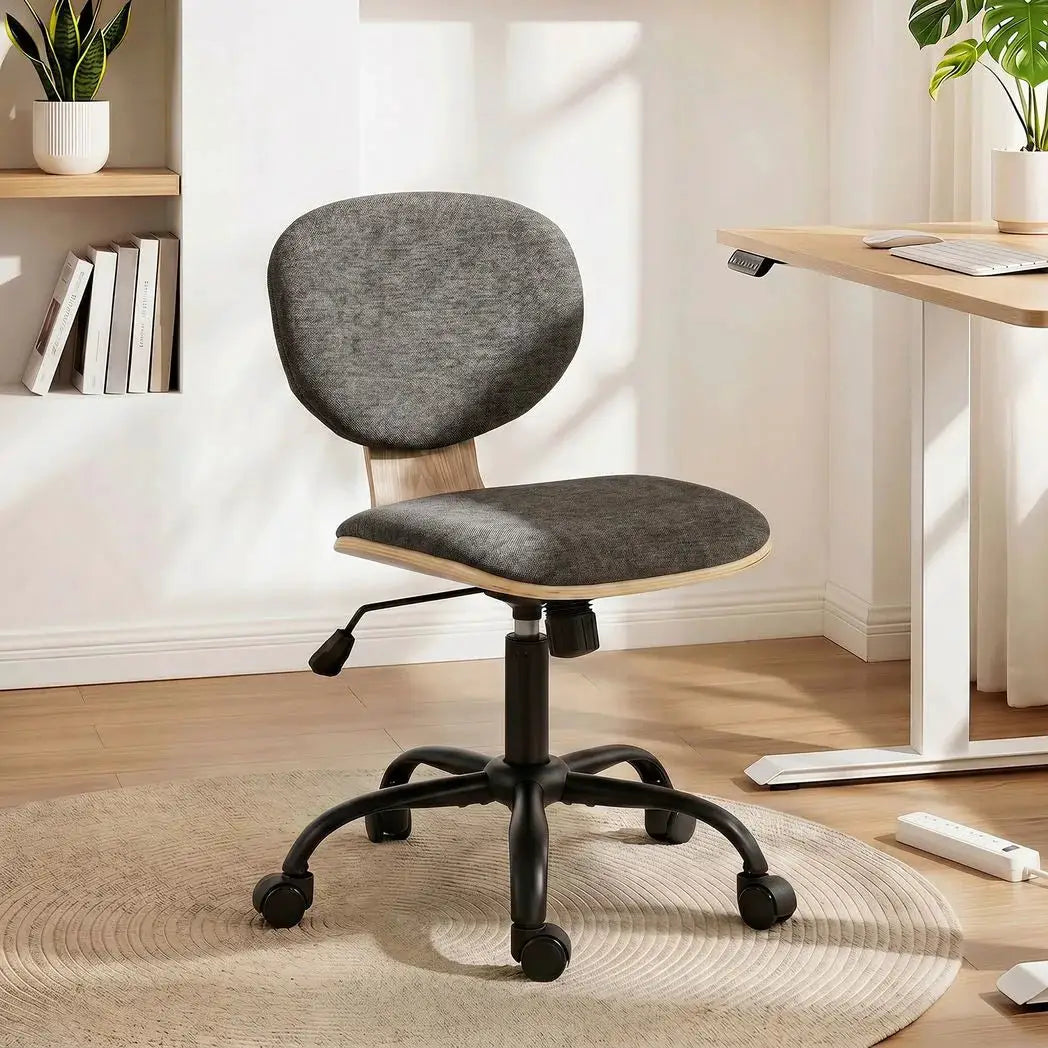 HOMCOM Home Office Desk Chair Rocking Function Ergonomic Swivel Chair with PU Wheels, Grey - from HOMCOM