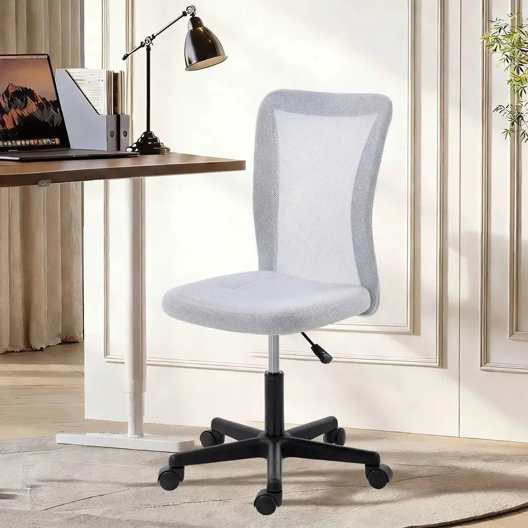 Vinsetto Mesh Office Chair Armless Swivel Executive Computer Desk Chair Adjustable Height Wheels White - from Vinsetto