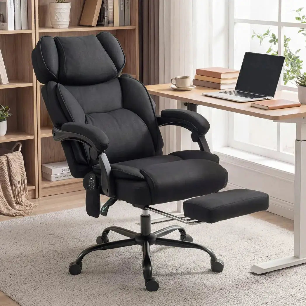 HOMCOM High Back Vibration Massage Office Chair Heated Reclining Computer Chair w/ Adjustable Height, Swivel Wheels, Black - from HOMCOM
