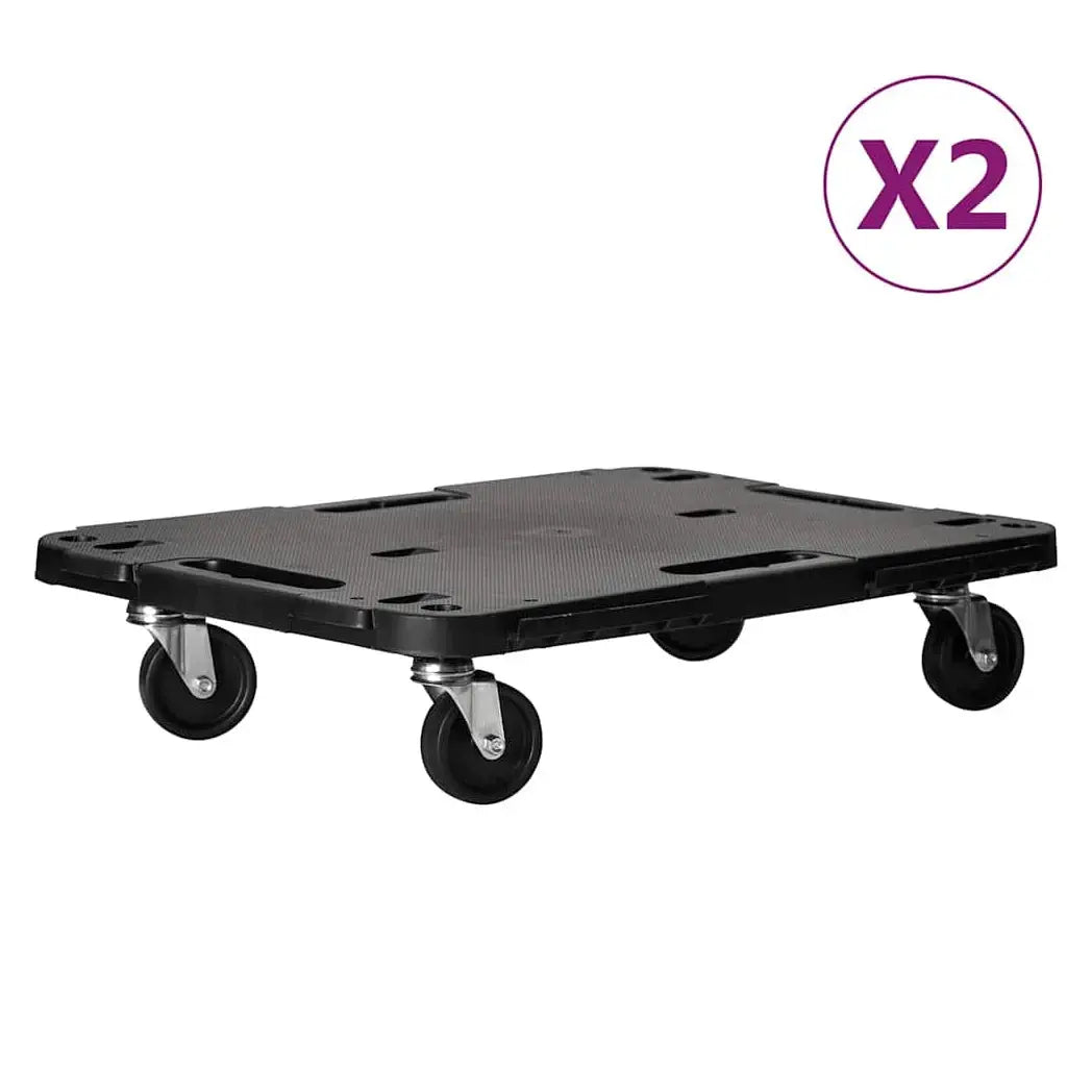 vidaXL Transport Trolleys 2 pcs Black 58x38x12 cm Polypropylene - from vidaXL