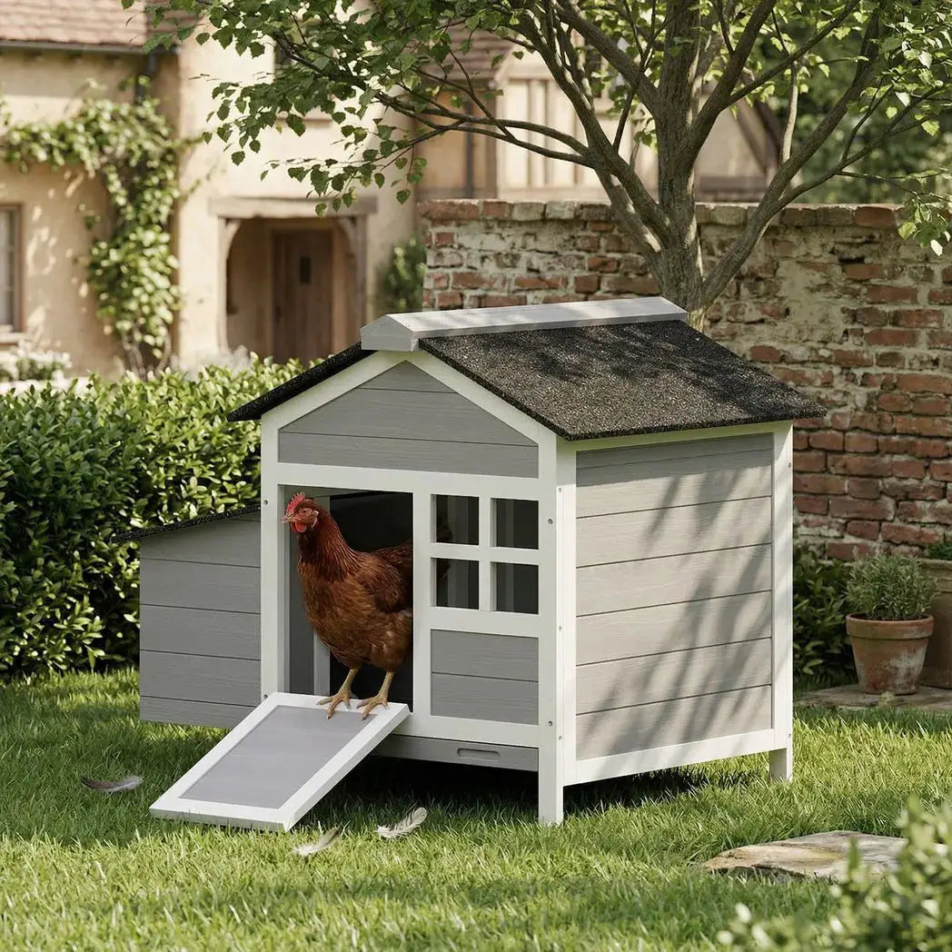 PawHut Wooden Chicken Coop with Pull-Out Tray Nesting Box for 1-2 Chickens - from PawHut
