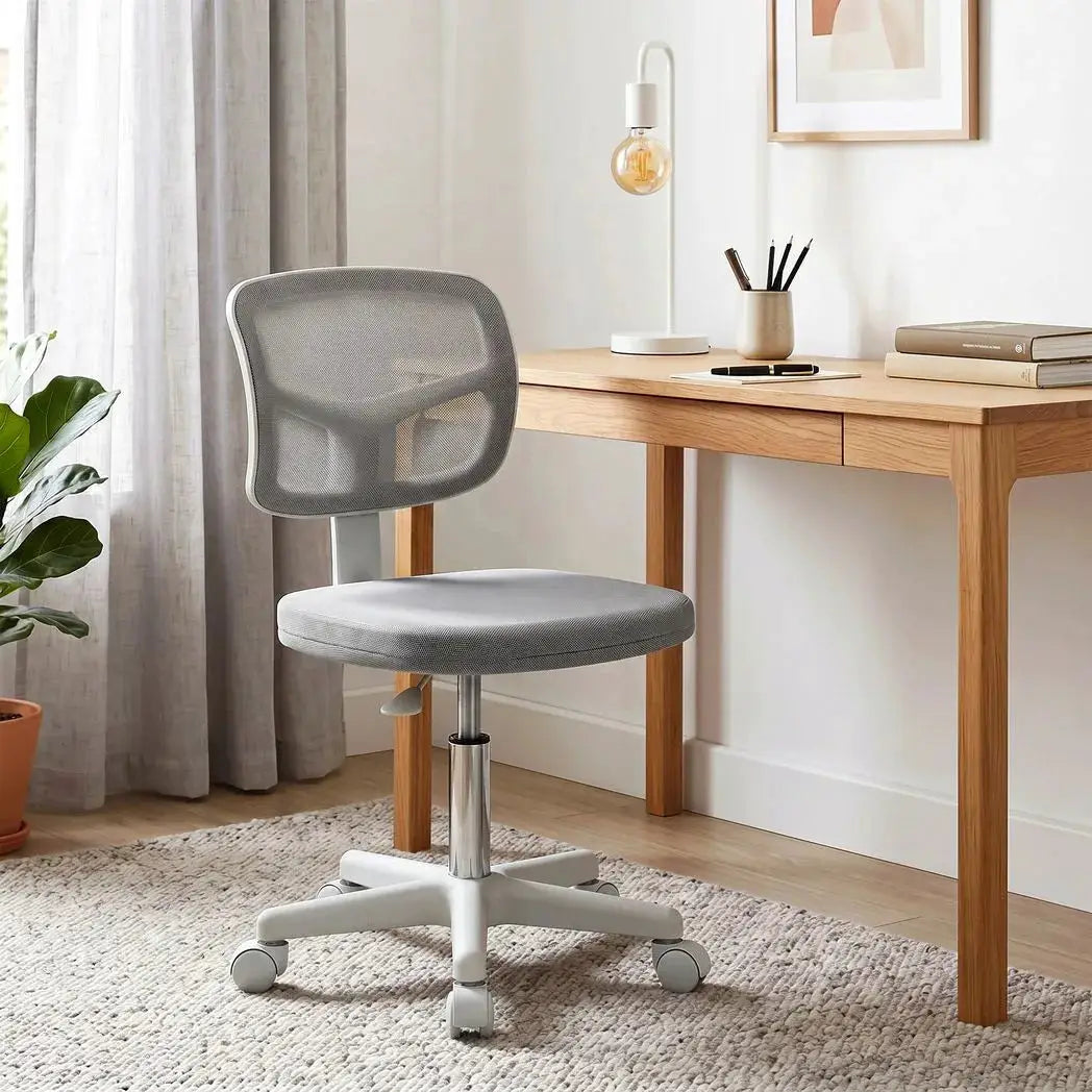Vinsetto Small Office Chair without Arms, Ergonomic Swivel Mesh Desk Chair with Curved Back, Dark Grey - from Vinsetto