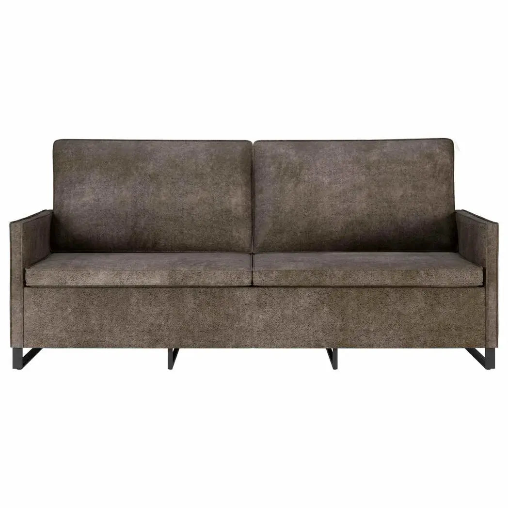vidaXL 3 Seater Sofa Dark Grey 190 x 81 x 82 cm Faux Suede Fabric - from vidaXL