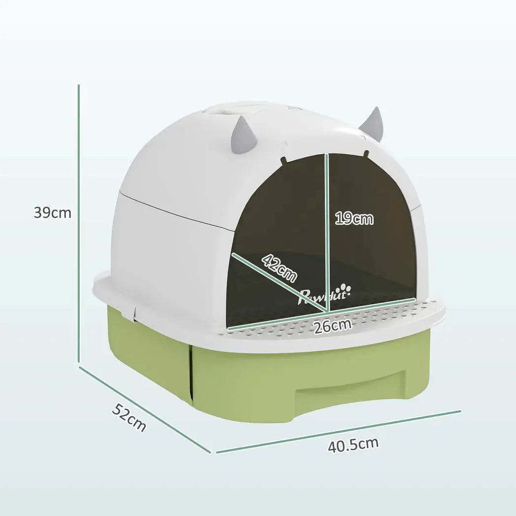 PawHut Enclosed Cat Litter Box w/ Pull-Out Drawer, Scoop, Deodorising Bags for Odour Control, Privacy, Portable, Easy to Clean - from PawHut
