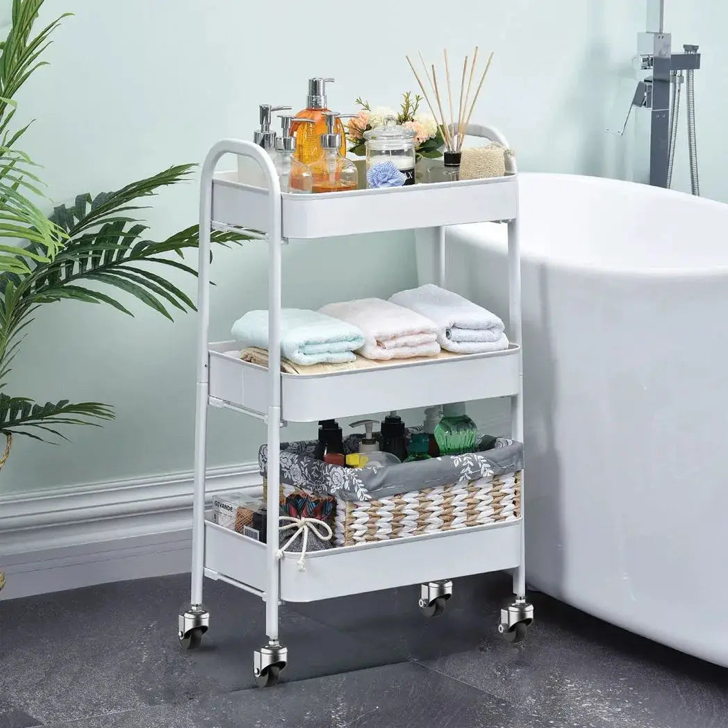 Sq Professional Durane Kitchen Trolley Storage Rack 3 Tier White - from MM HOMESTORES