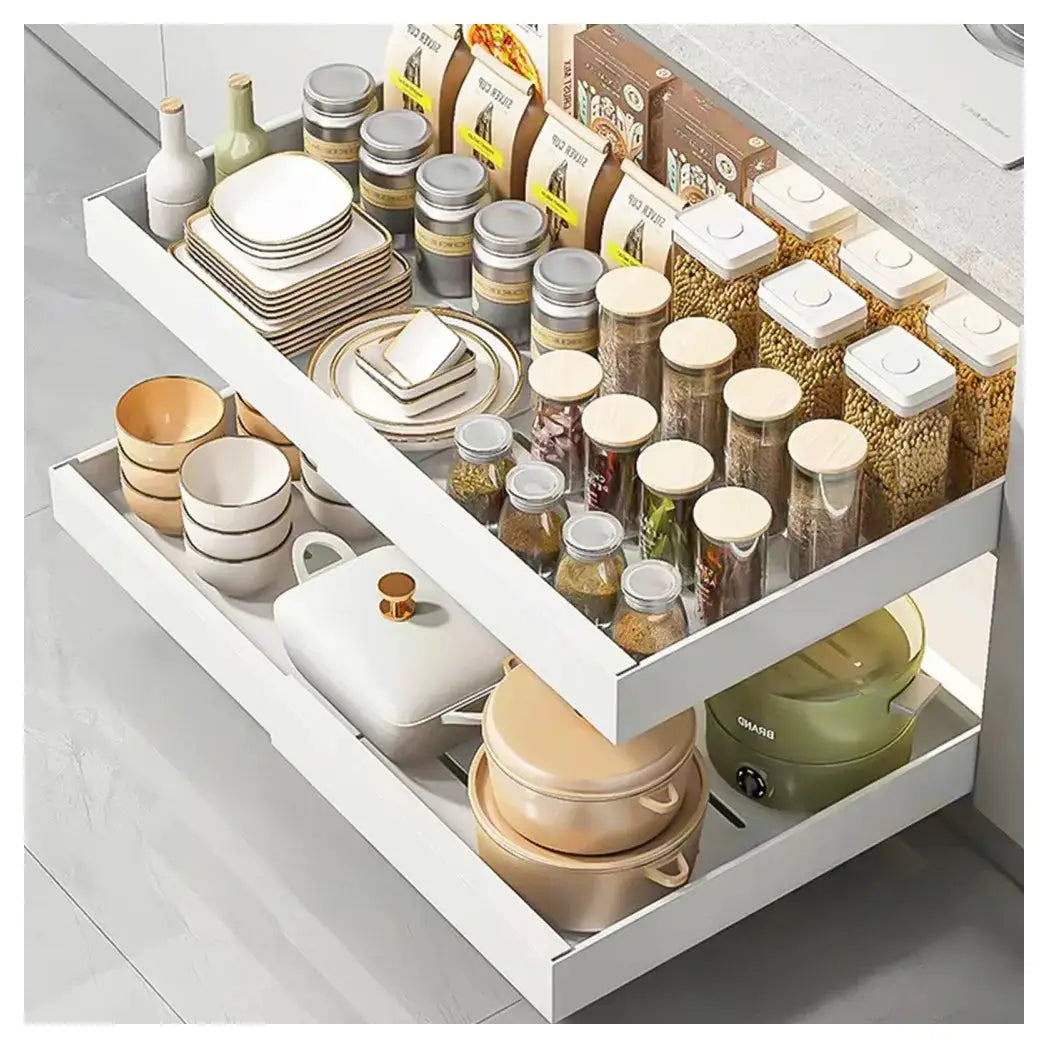 Pull Out Cabinet Organizer Slide Out Drawer Storage Shelves Extendable Kitchen - from N/A