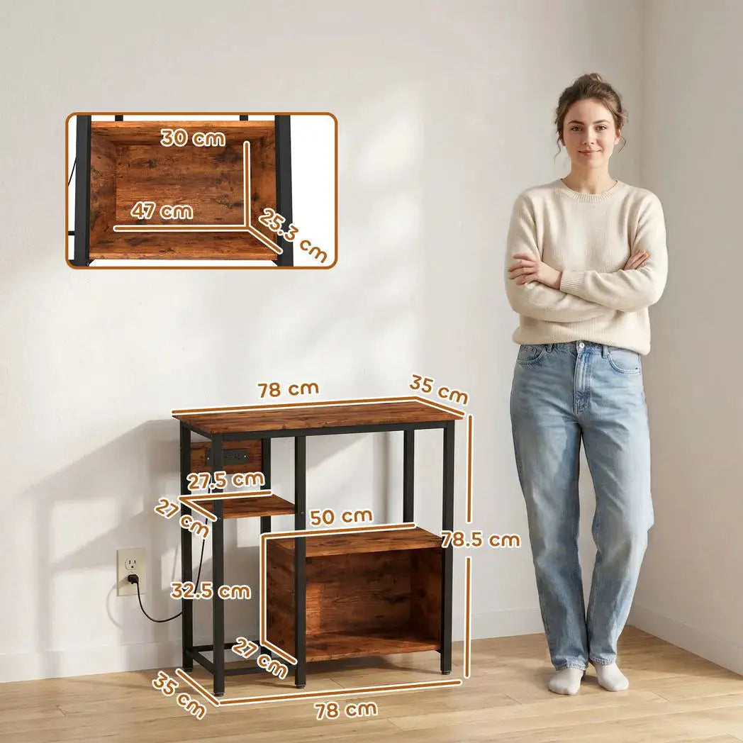 PawHut Fish Tank Stand with Power Outlets Aquarium Stand with Cabinet 20-29 Gallon Tanks Tiger Wood Grain - from PawHut