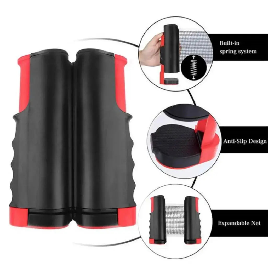 Table Tennis Kit Ping Pong Ball Retractable Net with 2 Paddles + 3 Balls - from N/A