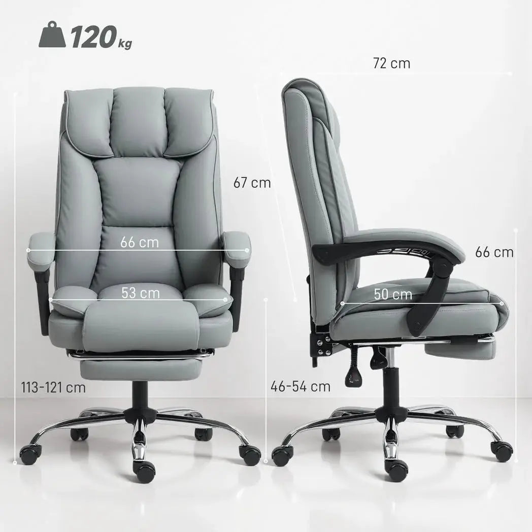 HOMCOM 155° Reclining Faux Leather Swivel Office Chair -Black - from HOMCOM