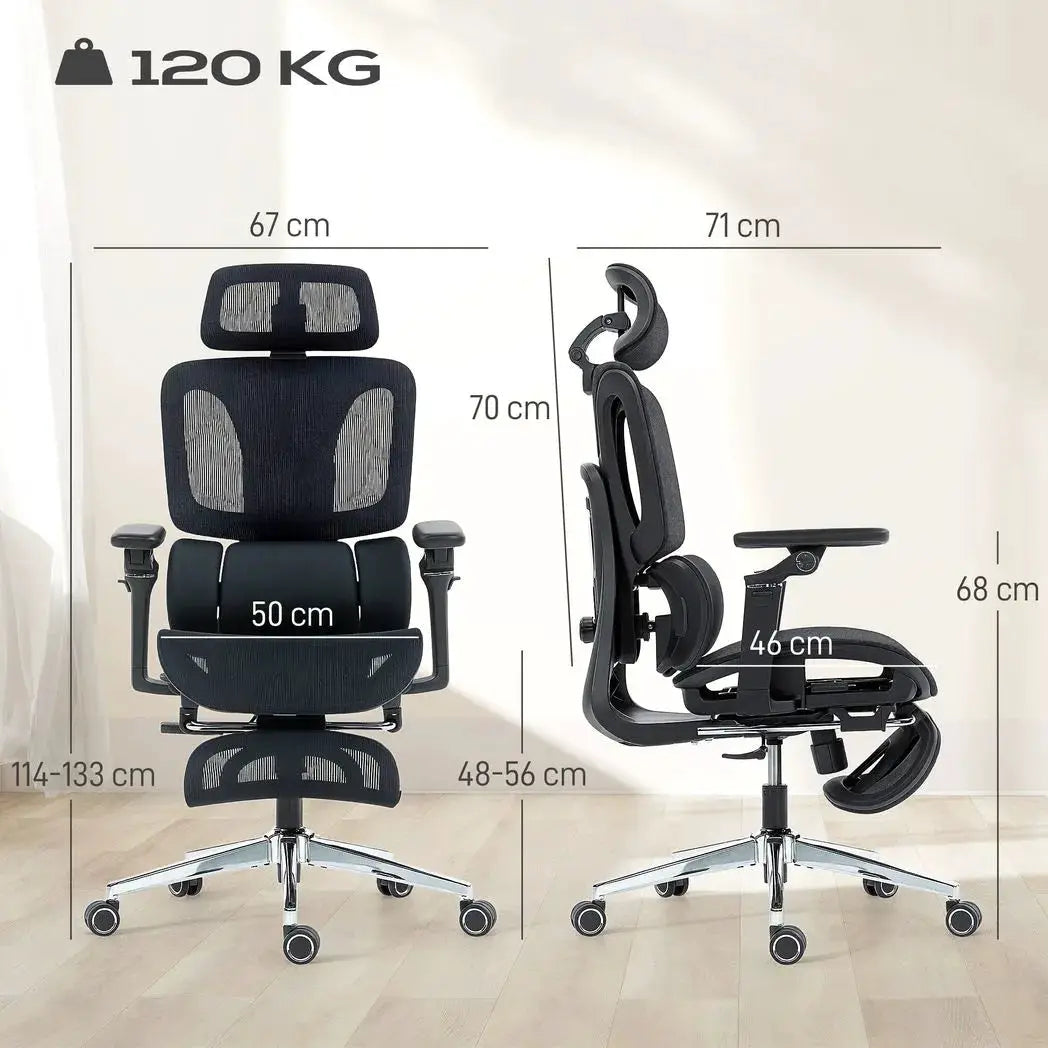 HOMCOM Ergonomic Office Chair, High Back Mesh Desk Chair, Black - from HOMCOM