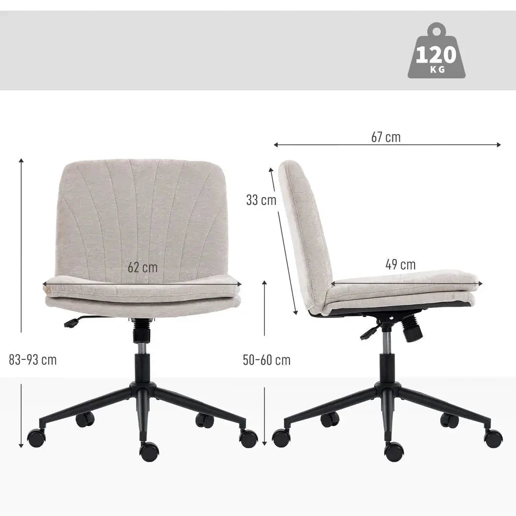 HOMCOM Criss Cross Chair with Wheels, No Arms - Beige - from HOMCOM