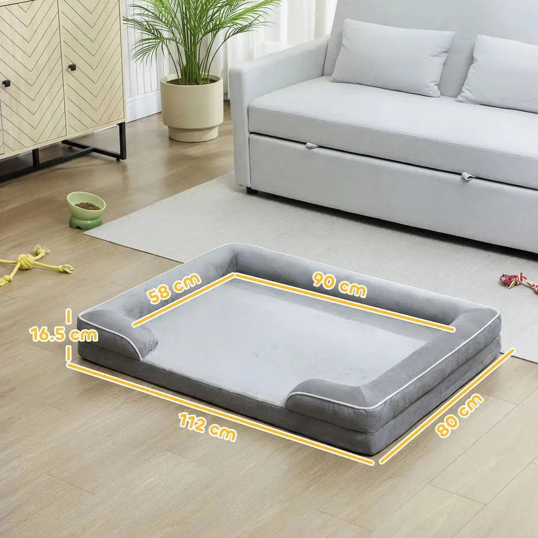 PawHut Dog Sofa Bed, Washable Pet Bed with Removable Cover and Non-Slip Bottom for Small, Medium and Large Dogs, Grey - from PawHut