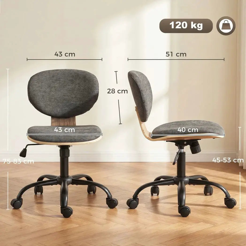 HOMCOM Home Office Desk Chair Rocking Function Ergonomic Swivel Chair with PU Wheels, Grey - from HOMCOM
