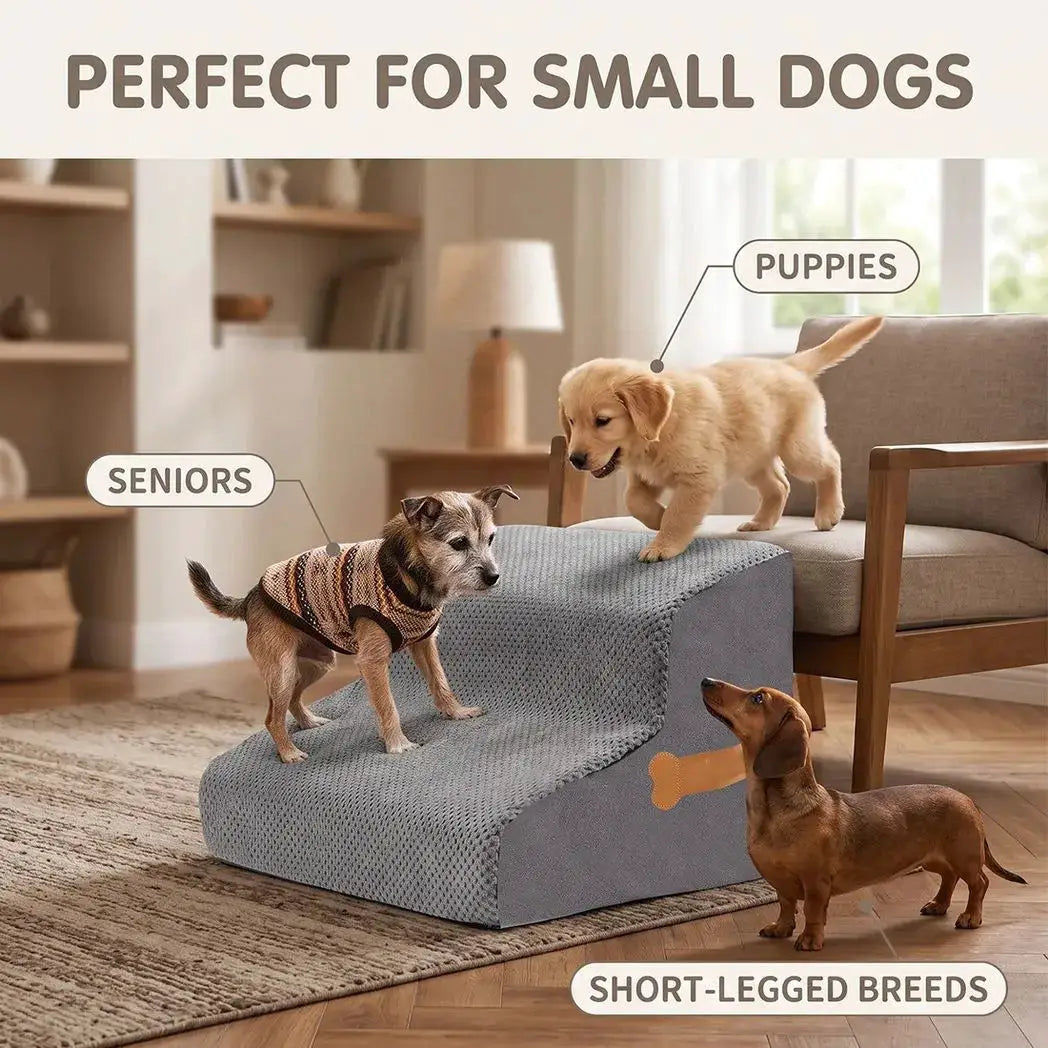 2Step Dog Stairs Pet For Bed Sofa Cats Ladder Ramp With Removable Cover Portable - from N/A
