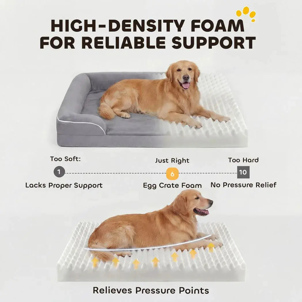 PawHut Dog Sofa Bed, Washable Pet Bed with Removable Cover and Non-Slip Bottom for Small, Medium and Large Dogs, Grey - from PawHut