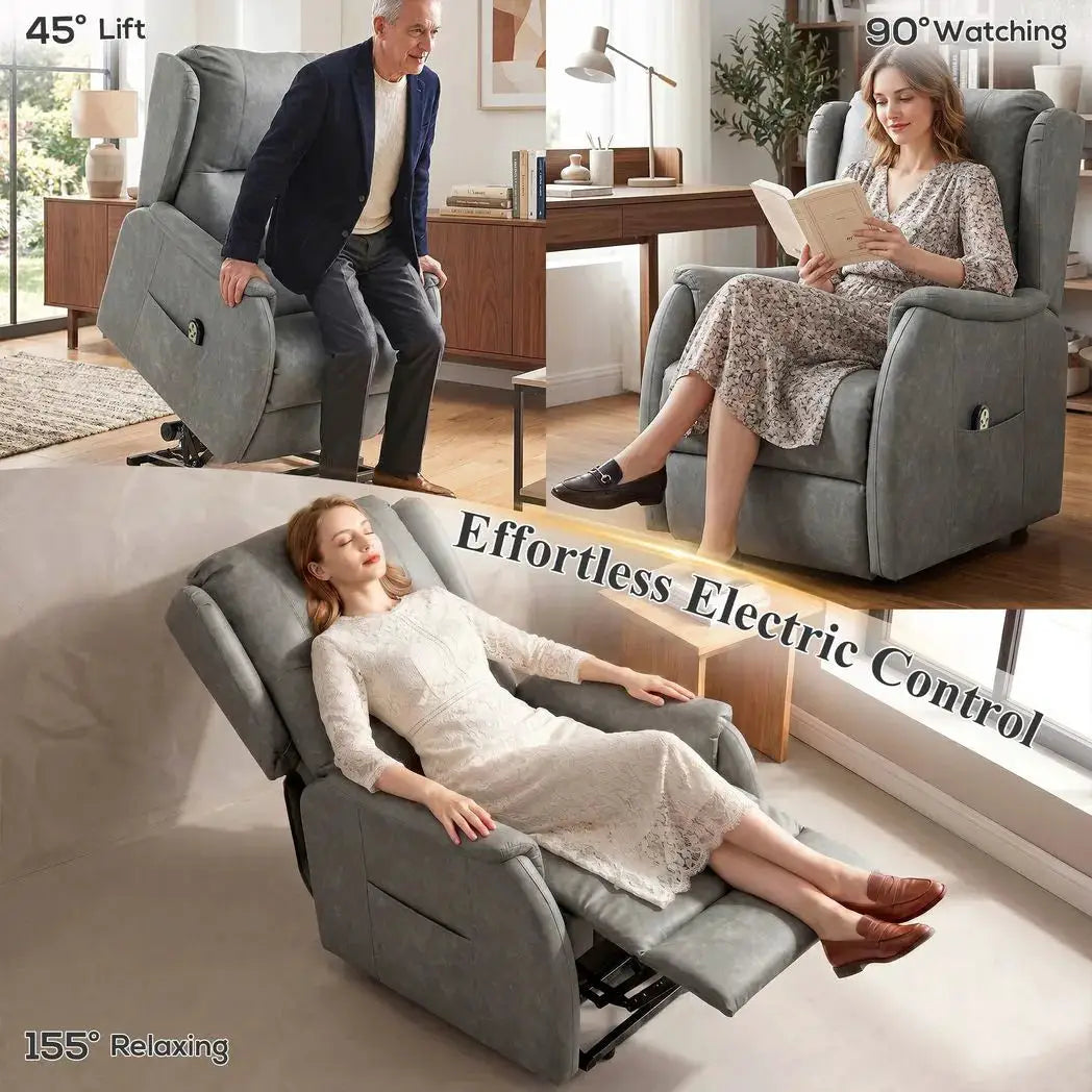 HOMCOM Power Lift Recliner Chair, Dual Motor Electric Lift Chair for Elderly with Remote Control, Grey - from HOMCOM