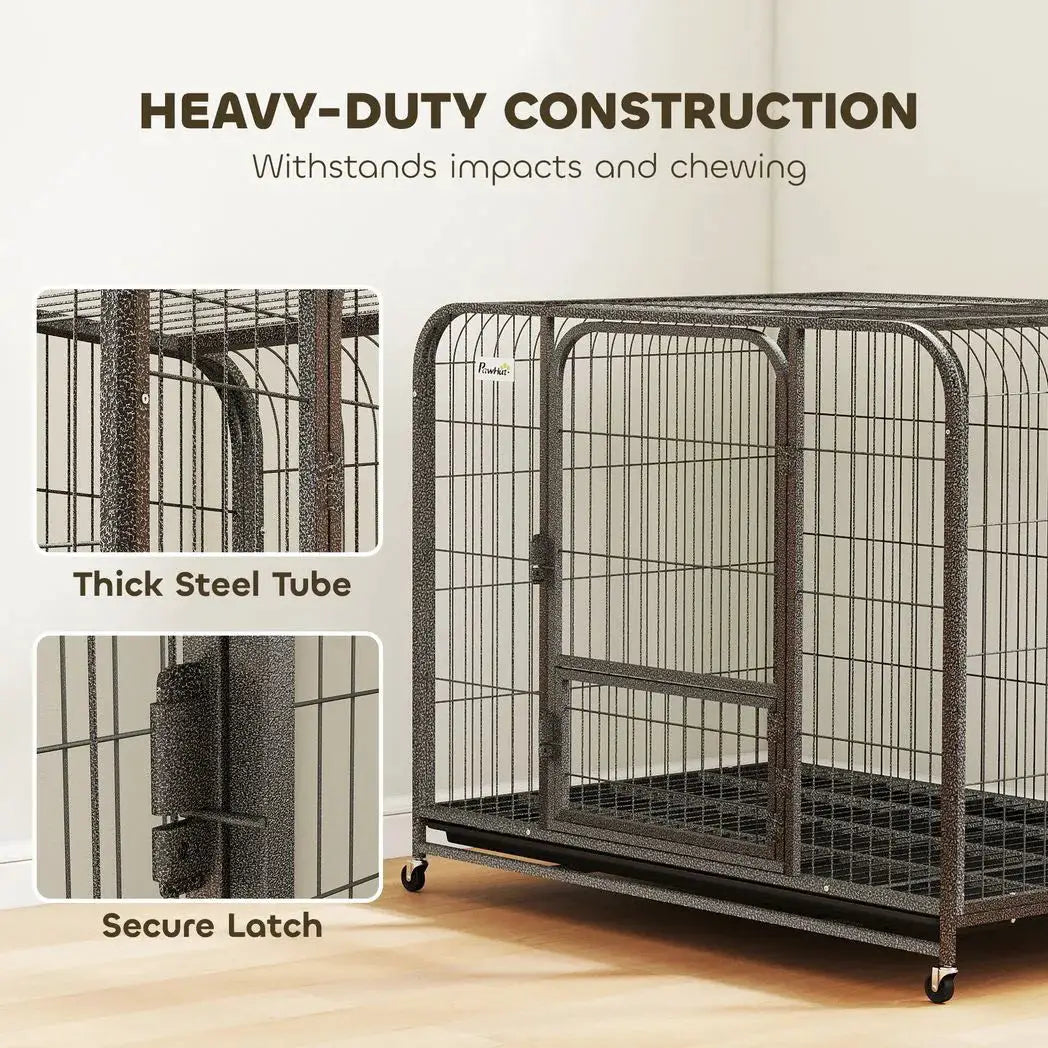 PawHut Heavy Duty Dog Crate,116 x 77 x 88 cm, Large Dog Cage for Small to Large Breeds - from PawHut