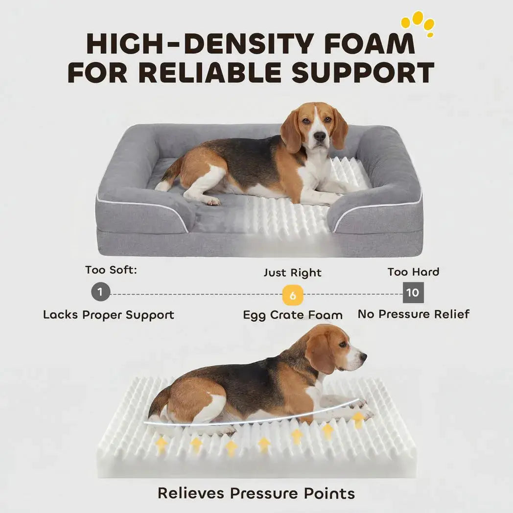 PawHut Dog Sofa Bed, Washable Pet Bed with Removable Cover and Non-Slip Bottom for Cats, Small and Medium Dogs, Grey - from PawHut