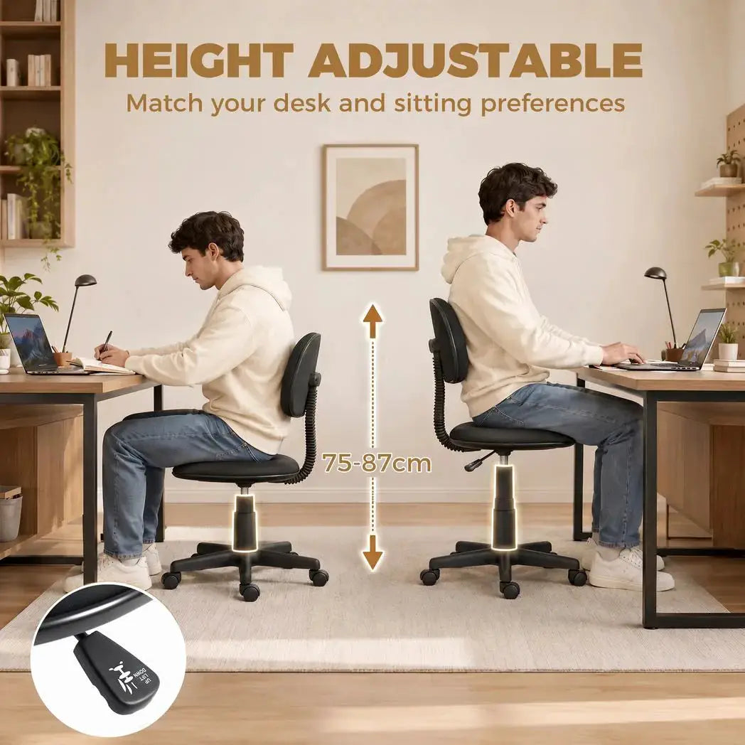HOMCOM Small Armless Office Chair - Black - from HOMCOM