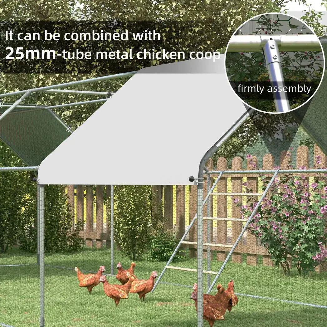 PawHut Chicken Perch for Coop, Wooden and Galvanised Steel Roosting Bar Jungle Gym, Chicken Roosting Ladder for Backyard Farm - from PawHut
