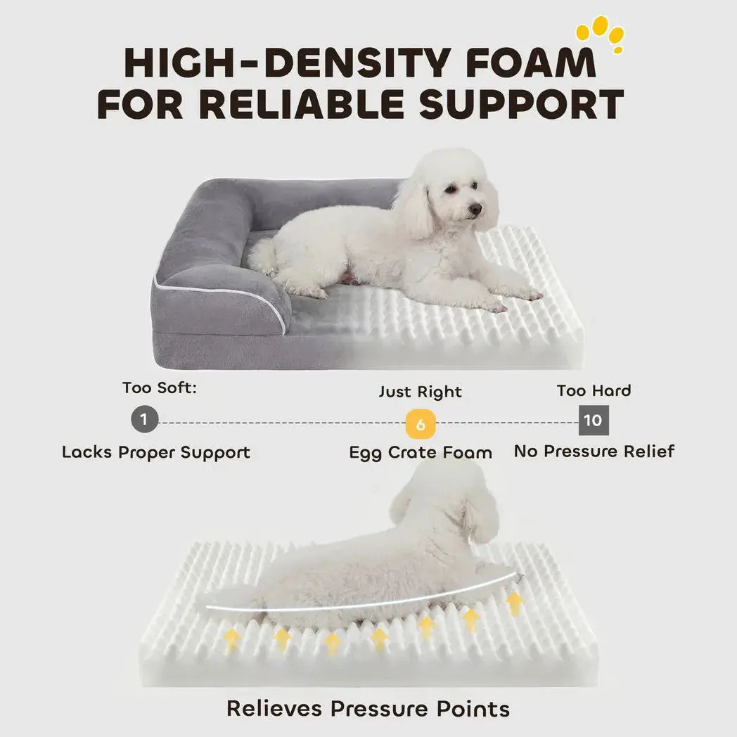 PawHut Dog Sofa Bed, Washable Pet Bed with Removable Cover and Non-Slip Bottom for Cats and Small Dogs, Grey - from PawHut