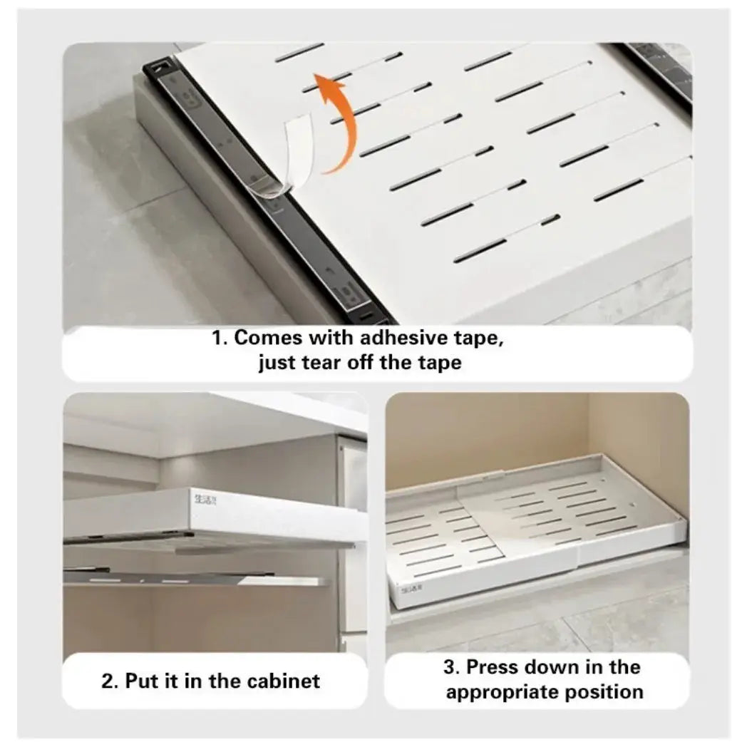 Pull Out Cabinet Organizer Slide Out Drawer Storage Shelves Extendable Kitchen - from N/A