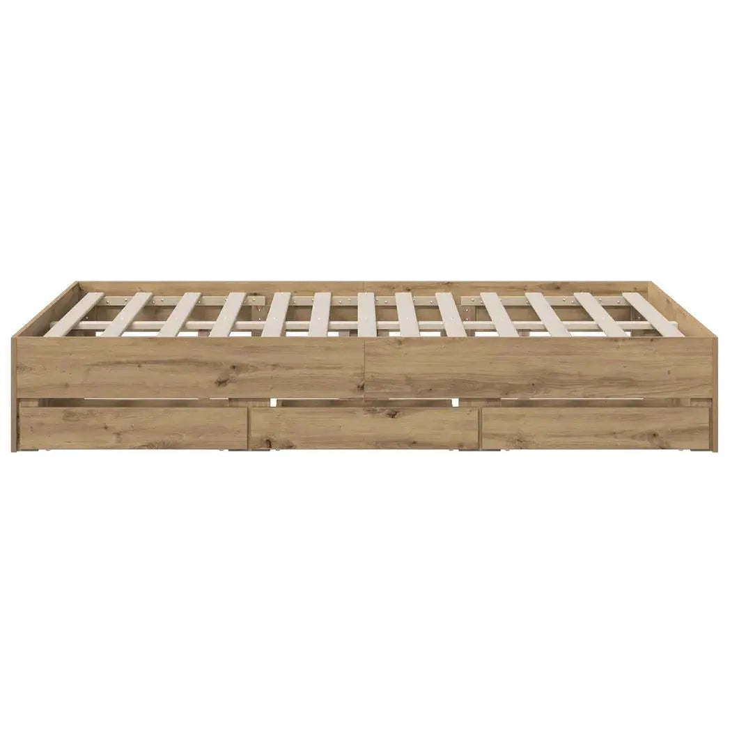 vidaXL Bed Frame with Storage Artisan Oak 150 x 200 cm Engineered wood - from vidaXL
