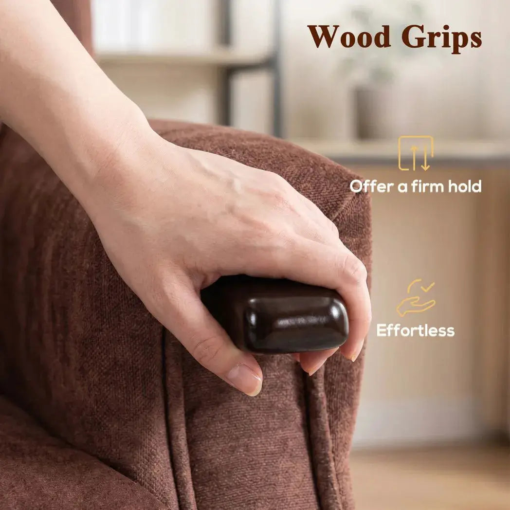 HOMCOM Power Lift Recliner with Vibration Massage and Heat, Lift Chair for Tall with Wood Grip, Pocket Spring, Brown - from HOMCOM