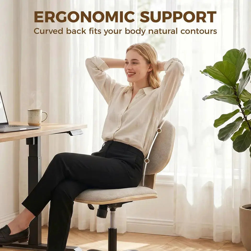 HOMCOM Home Office Desk Chair Rocking Function Ergonomic Swivel Chair with PU Wheels, Light Grey - from HOMCOM